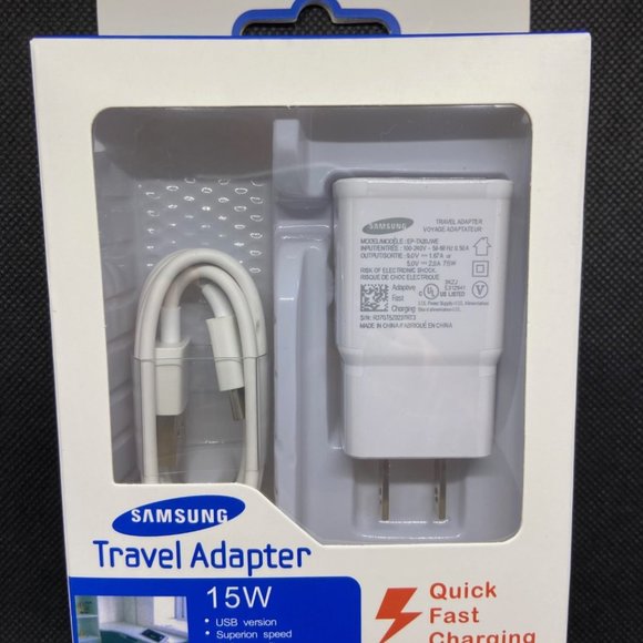 Samsung Fast Charge 15W USB TYPE C  Wall Charger Block and Cable for S9 to S23 - Picture 2 of 10